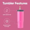 imageOwala Stainless Steel Triple Layer Insulated Travel Tumbler with Spill Resistant Lid Straw and Carry Handle BPA Free 40 oz Gray Iced TeaWatermelon Breeze