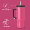 imageOwala Stainless Steel Triple Layer Insulated Travel Tumbler with Spill Resistant Lid Straw and Carry Handle BPA Free 40 oz Gray Iced TeaWatermelon Breeze