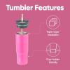 imageOwala Stainless Steel Triple Layer Insulated Travel Tumbler with Spill Resistant Lid Straw and Carry Handle BPA Free 40 oz Gray Iced TeaWatermelon Breeze