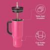 imageOwala Stainless Steel Triple Layer Insulated Travel Tumbler with Spill Resistant Lid Straw and Carry Handle BPA Free 40 oz Gray Iced TeaWatermelon Breeze