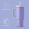 imageOwala Stainless Steel Triple Layer Insulated Travel Tumbler with Spill Resistant Lid Straw and Carry Handle BPA Free 40 oz Gray Iced TeaWhimsical Daydream