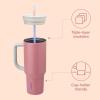 imageOwala Stainless Steel Triple Layer Insulated Travel Tumbler with Spill Resistant Lid Straw and Carry Handle BPA Free 40 oz Gray Iced TeaYoga Rose