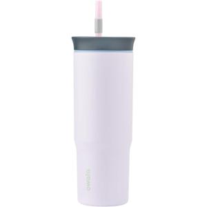 imageOwala Stainless Steel Triple Layer Insulated Travel Tumbler with Spill Resistant Lid Straw and Carry Handle BPA Free 40 oz Gray Iced TeaBunny Hop