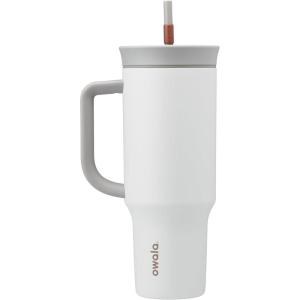 imageOwala Stainless Steel Triple Layer Insulated Travel Tumbler with Spill Resistant Lid Straw and Carry Handle BPA Free 40 oz Gray Iced TeaIced Tea