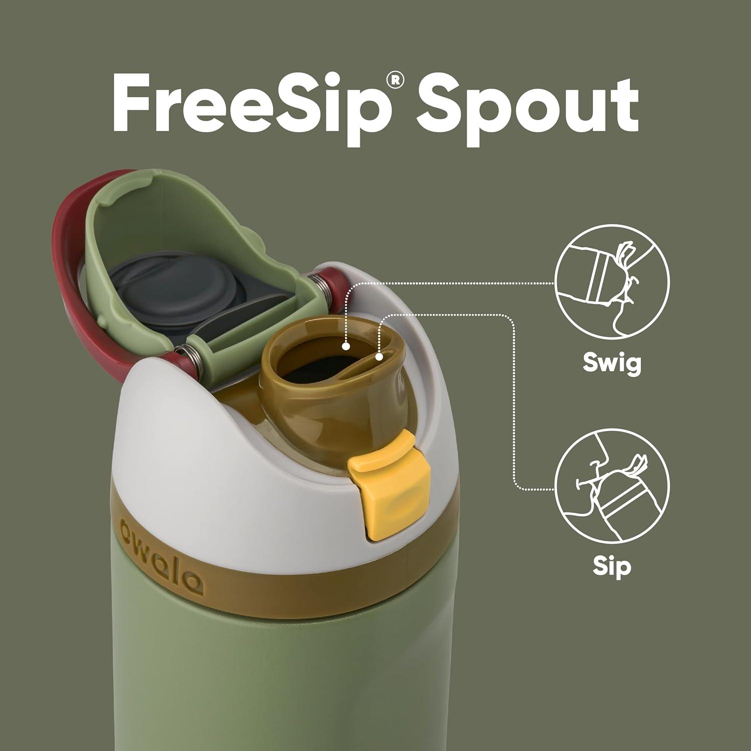 imageOwala Disney Princess FreeSip Insulated Stainless Steel Water Bottle with Straw for Sports and Travel BPAFree Sports Water Bottle 24 oz ArielBoba Fett