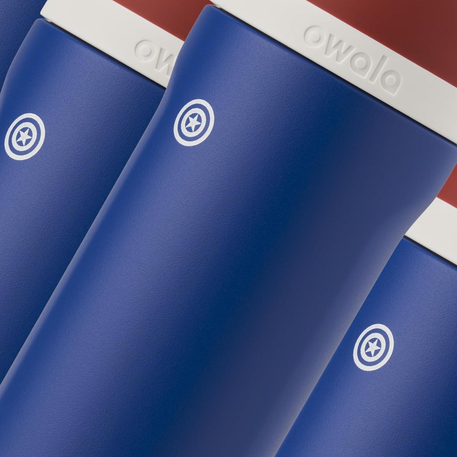 imageOwala Disney Princess FreeSip Insulated Stainless Steel Water Bottle with Straw for Sports and Travel BPAFree Sports Water Bottle 24 oz ArielCaptain America