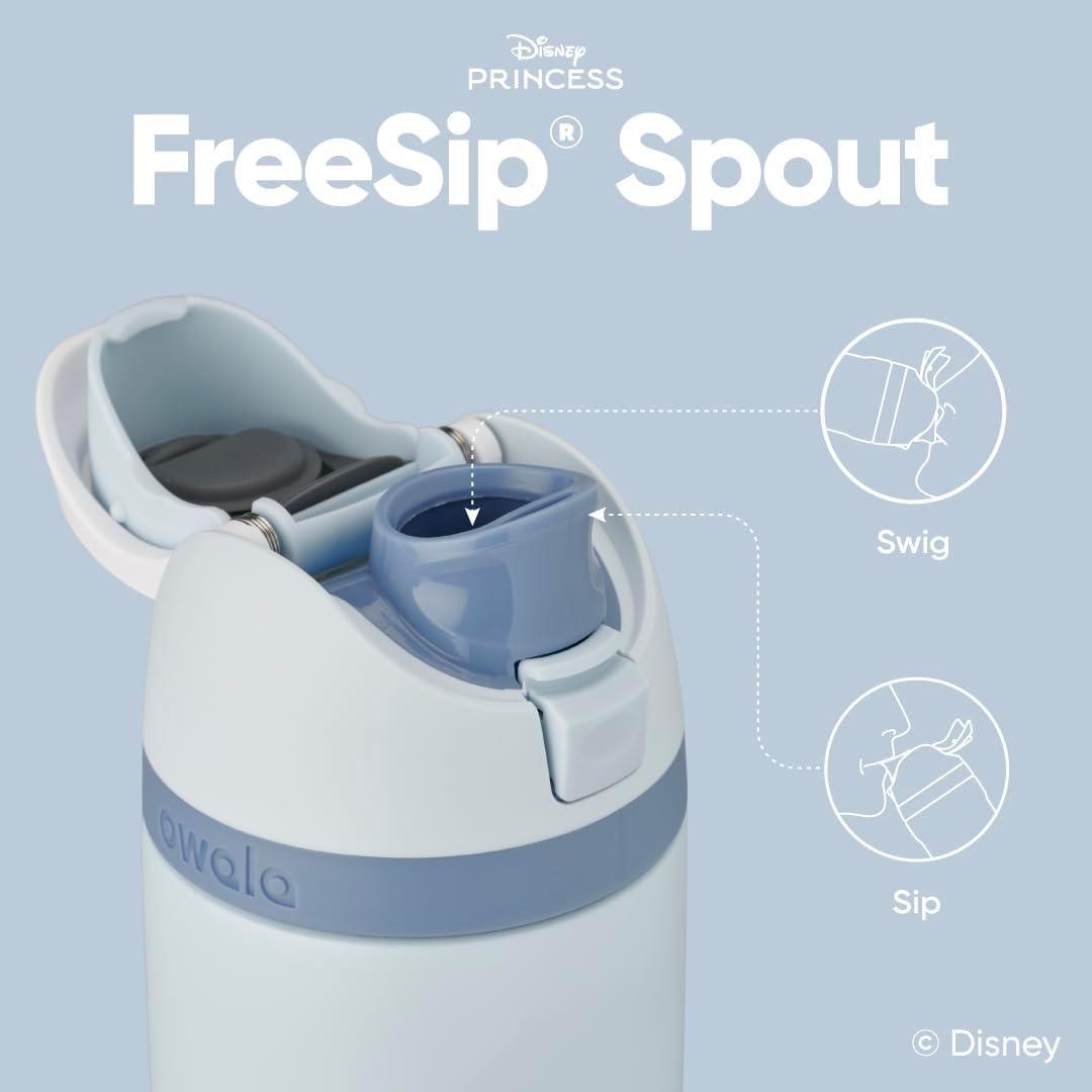 imageOwala Disney Princess FreeSip Insulated Stainless Steel Water Bottle with Straw for Sports and Travel BPAFree Sports Water Bottle 24 oz ArielCinderella