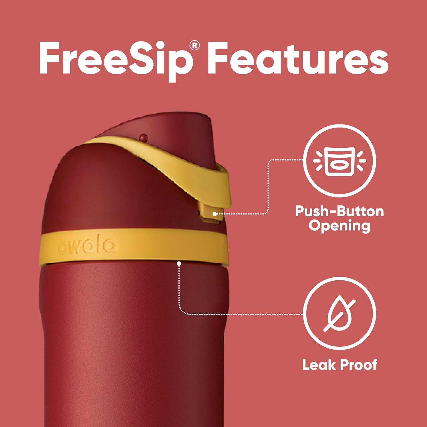 imageOwala Disney Princess FreeSip Insulated Stainless Steel Water Bottle with Straw for Sports and Travel BPAFree Sports Water Bottle 24 oz ArielGryffindor