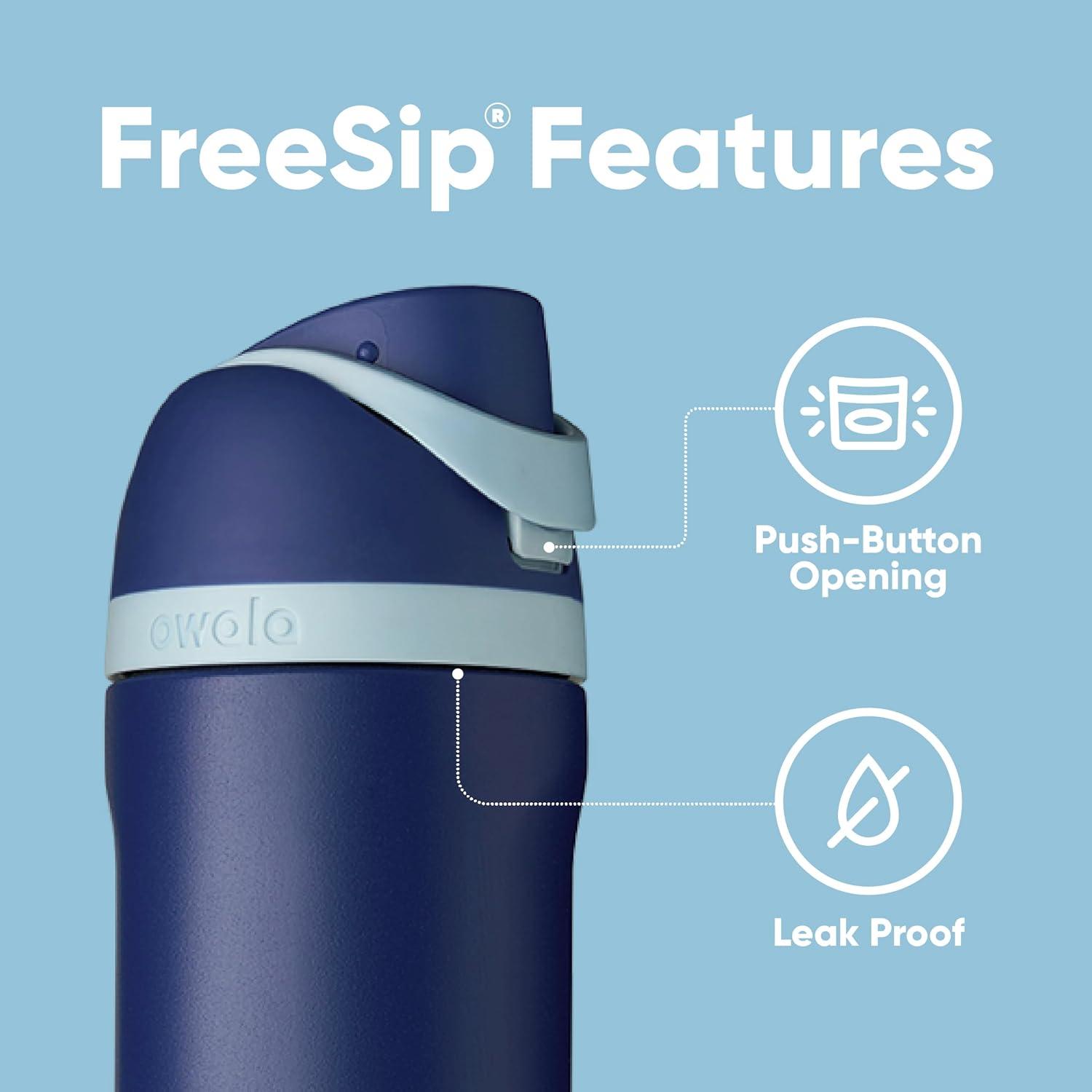 imageOwala Disney Princess FreeSip Insulated Stainless Steel Water Bottle with Straw for Sports and Travel BPAFree Sports Water Bottle 24 oz ArielRavenclaw