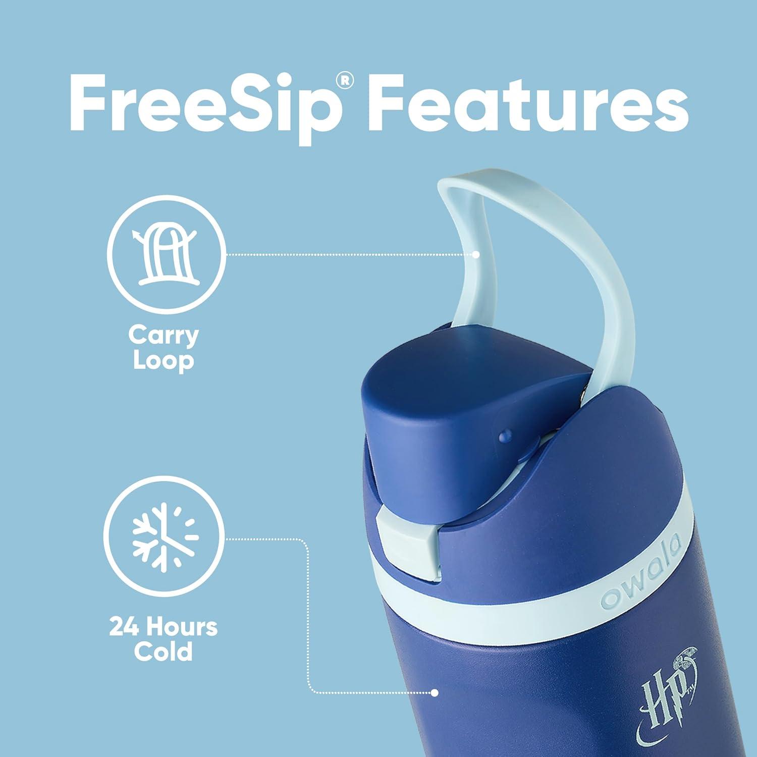 imageOwala Disney Princess FreeSip Insulated Stainless Steel Water Bottle with Straw for Sports and Travel BPAFree Sports Water Bottle 24 oz ArielRavenclaw