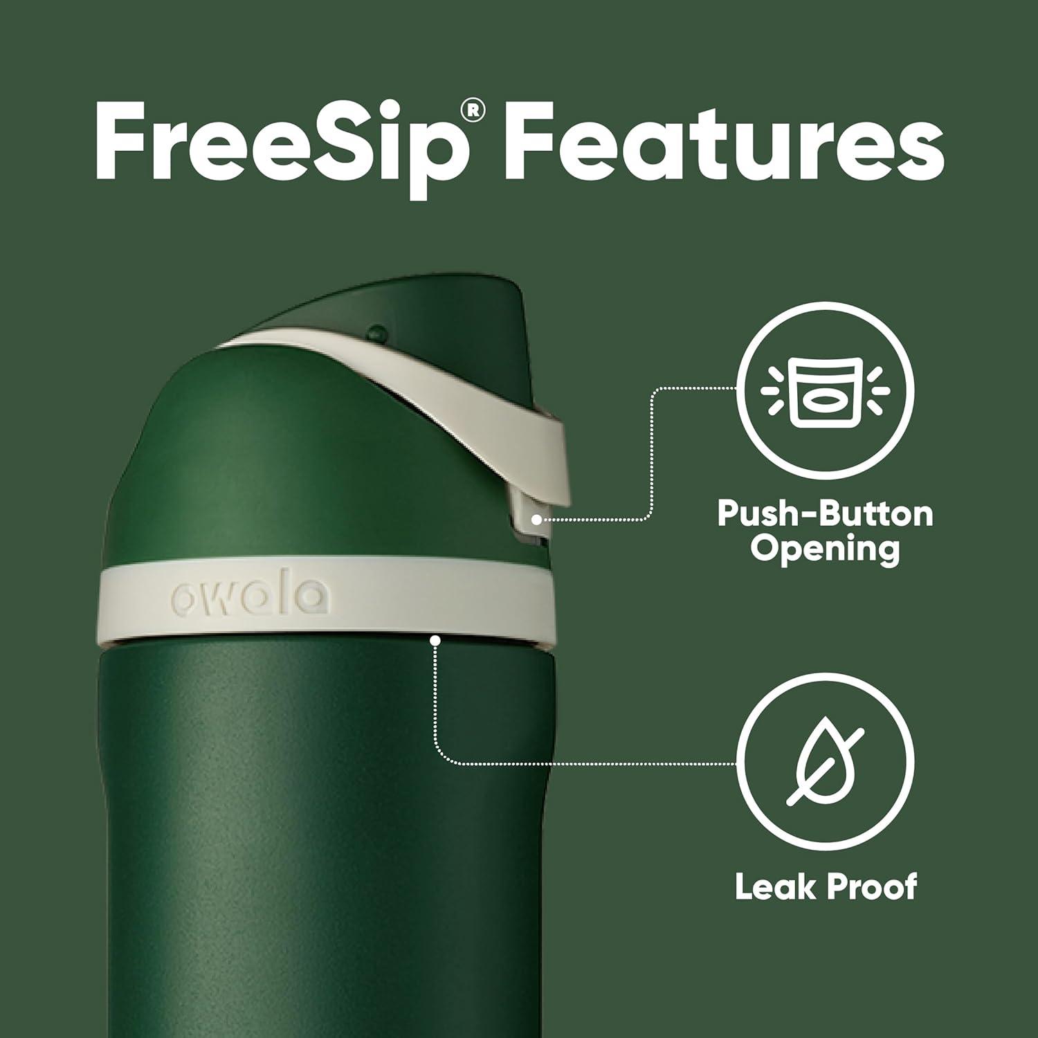 imageOwala Disney Princess FreeSip Insulated Stainless Steel Water Bottle with Straw for Sports and Travel BPAFree Sports Water Bottle 24 oz ArielSlytherin