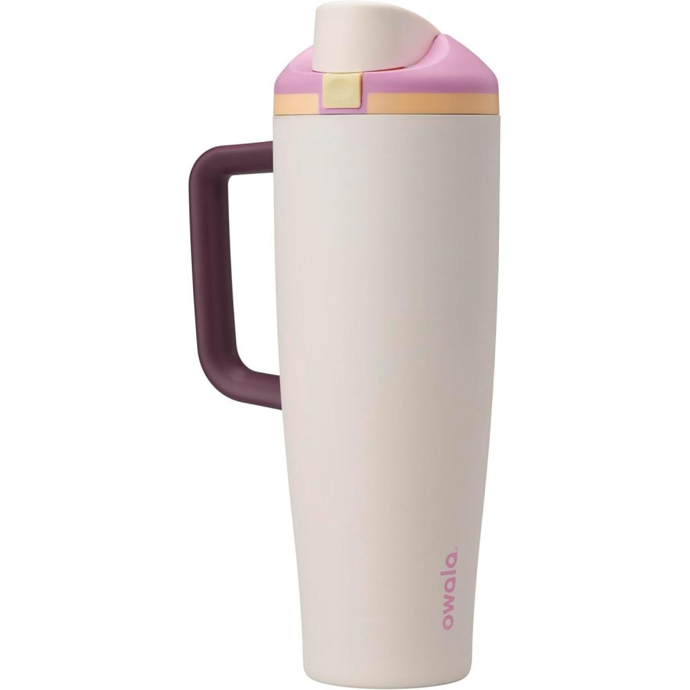 imageOwala FreeSip Tumbler Insulated Stainless Steel Water Bottle with Builtin Straw and Side Handle For Travel Work School and Sports 40oz BPA Free Leak Proof DaybreakDaybreak