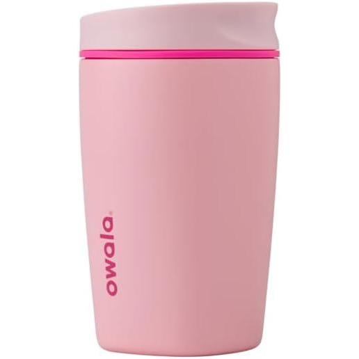 imageOwala SmoothSip Slider Insulated Stainless Steel Coffee Tumbler Reusable Iced Coffee Cup Hot Coffee Travel Mug BPA Free 12 oz GreyBlue Beachy BreezePucker Up
