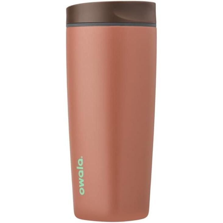 imageOwala SmoothSip Slider Insulated Stainless Steel Coffee Tumbler Reusable Iced Coffee Cup Hot Coffee Travel Mug BPA Free 12 oz GreyBlue Beachy Breezecozy cocoa