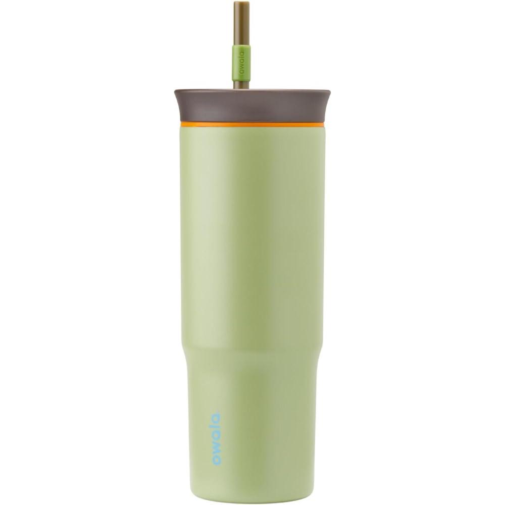 imageOwala Stainless Steel Triple Layer Insulated Travel Tumbler with Spill Resistant Lid Straw and Carry Handle BPA Free 40 oz Gray Iced TeaBrave Adventures