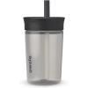 imageOwala Kids BPAFree Plastic Tumbler with Spill Resistant Flexible Straw Easy to Clean Kids Water Bottle Great for Travel Dishwasher Safe 15 Oz Orange and Peach WatermelonBlack and Grey