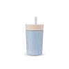 imageOwala Kids Insulation Stainless Steel Tumbler with Spill Resistant Flexible Straw Easy to Clean Kids Water Bottle Great for Travel Dishwasher Safe 12 Oz Peach and Yellow PicnicTan and Blue