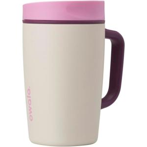 imageOwala SmoothSip Slider Insulated Stainless Steel Coffee Tumbler Reusable Iced Coffee Cup Hot Coffee Travel Mug BPA Free 12 oz GreyBlue Beachy BreezeDaybreak
