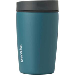 imageOwala SmoothSip Slider Insulated Stainless Steel Coffee Tumbler Reusable Iced Coffee Cup Hot Coffee Travel Mug BPA Free 12 oz GreyBlue Beachy BreezeHigh Dive