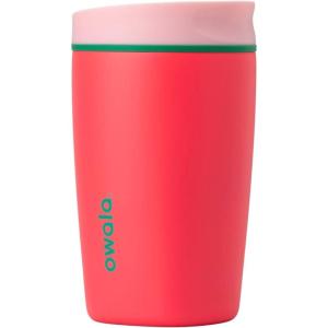 imageOwala SmoothSip Slider Insulated Stainless Steel Coffee Tumbler Reusable Iced Coffee Cup Hot Coffee Travel Mug BPA Free 12 oz GreyBlue Beachy BreezeStrawberry Fields