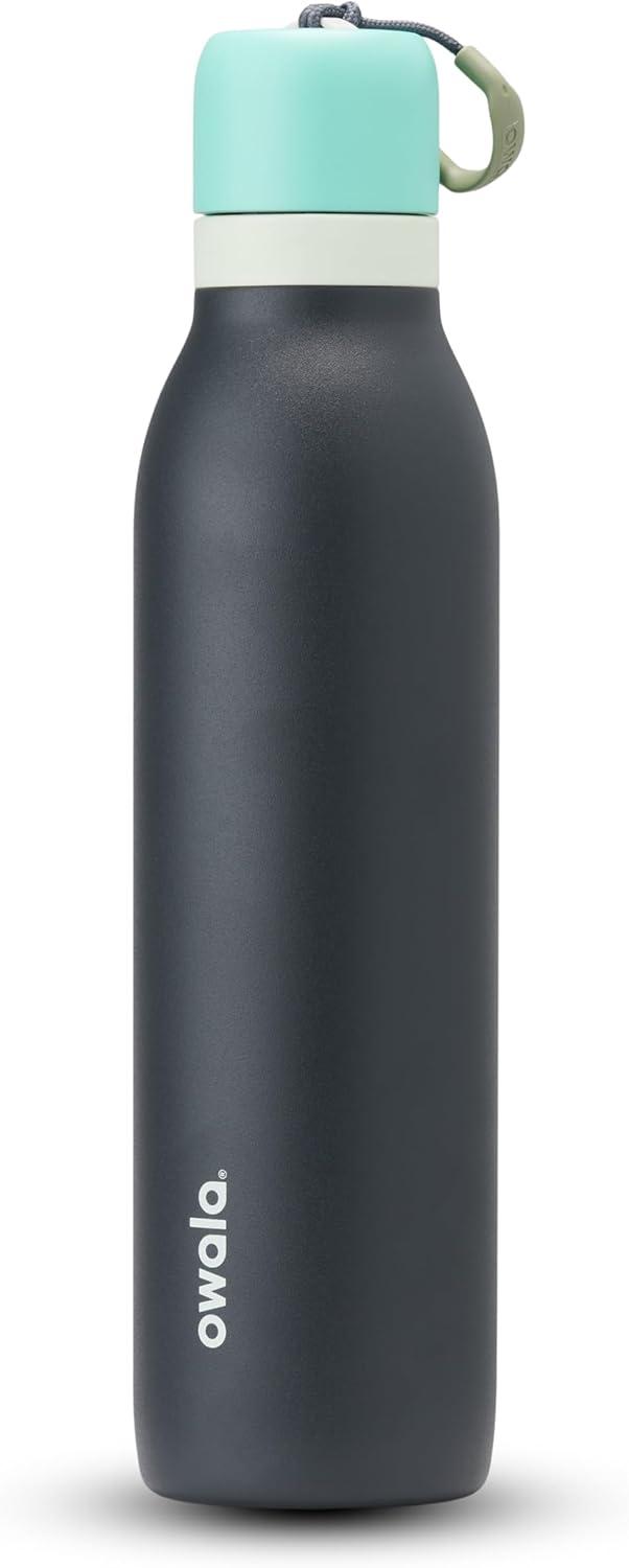 imageOwala 24oz FreeSip Twist Insulated Stainless Steel Water Bottle and 2in1 Bottle Brush Cleaner Set Blue
