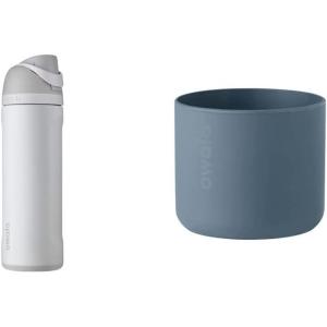 imageOwala FreeSip Insulated Stainless Steel Water Bottle 24Ounce Shy Marshmallow ampamp Silicone Water Bottle Boot AntiSlip Protective Sleeve Cover for 24oz FreeSip Twist BlueShy Marshmallow
