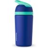 imageOwala Kids Flip Insulated StainlessSteel Water Bottle with Straw and Locking Lid 14Ounce Blue ampamp Teal