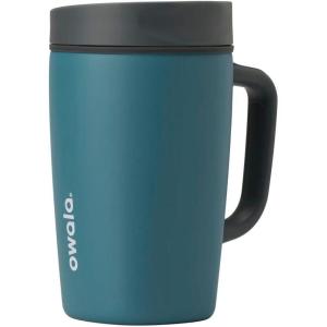 imageOwala SmoothSip Slider Stainless Steel Insulated Travel Mug with handle 100 Leak Proof For Hot and Cold Drinks Travel Friendly with Sliding Lock Lid 12oz BPA Free Leak Proof Cozy CocoaHigh Dive