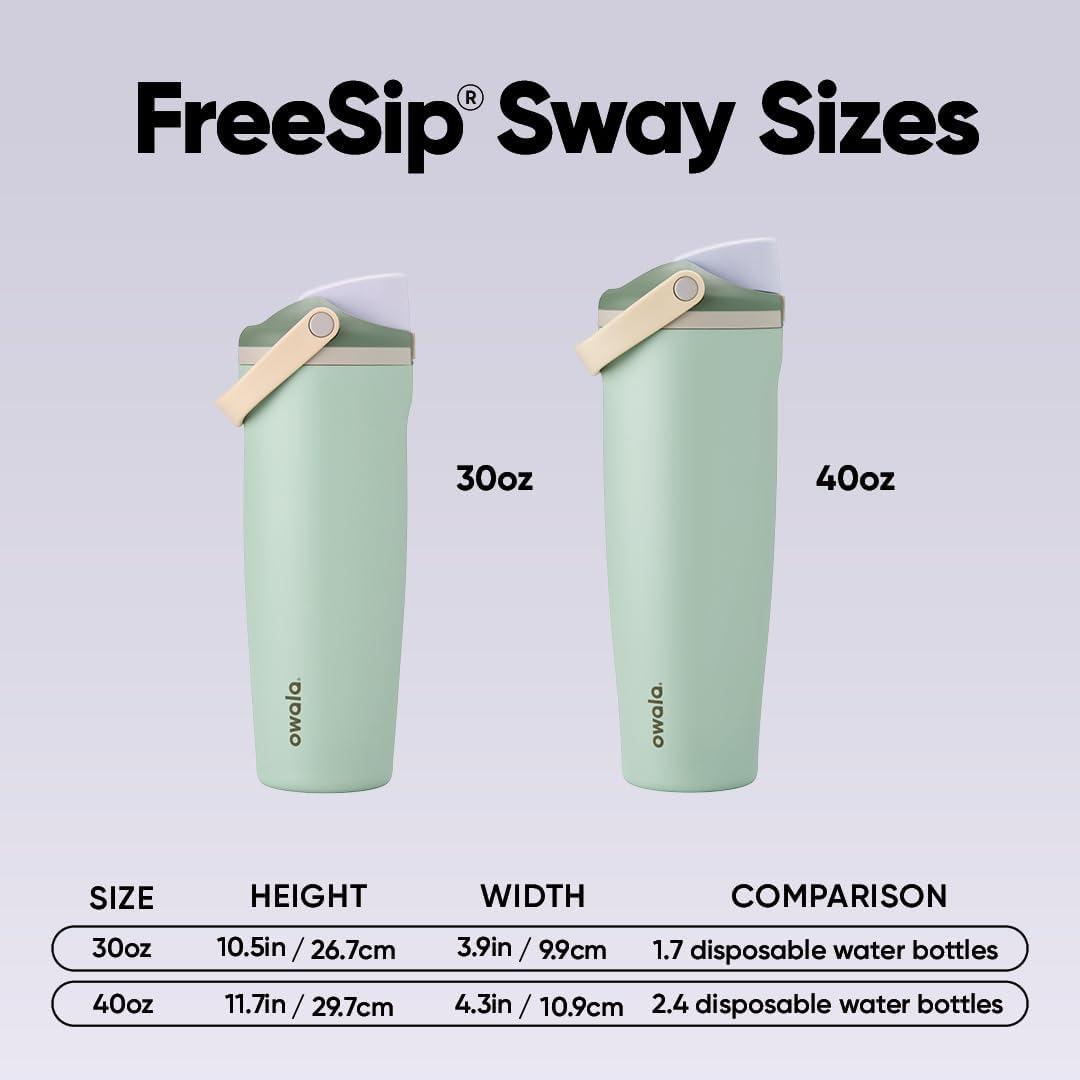 imageOwala FreeSip Sway  Stainless Steel  30oz  MintWhite Iced Breeze AmazonEucalyptus