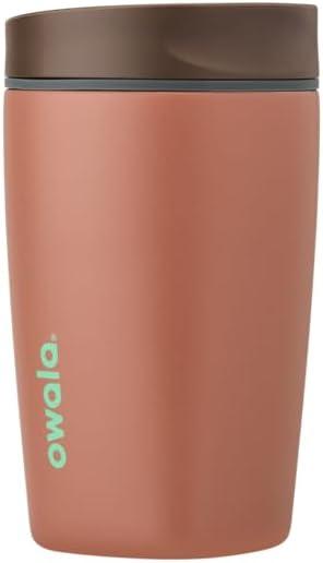 imageOwala SmoothSip Slider Insulated Stainless Steel Coffee Tumbler Reusable Iced Coffee Cup Hot Coffee Travel Mug BPA Free 20 oz In BloomCozy Cocoa