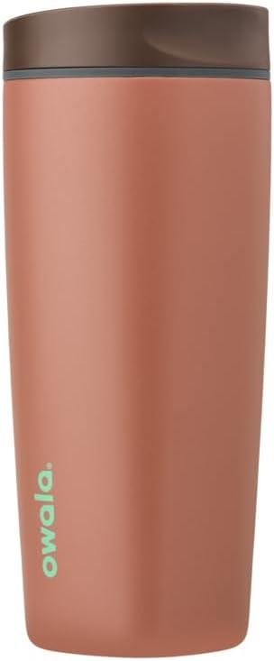 imageOwala SmoothSip Slider Insulated Stainless Steel Coffee Tumbler Reusable Iced Coffee Cup Hot Coffee Travel Mug BPA Free 20 oz In BloomCozy Cocoa