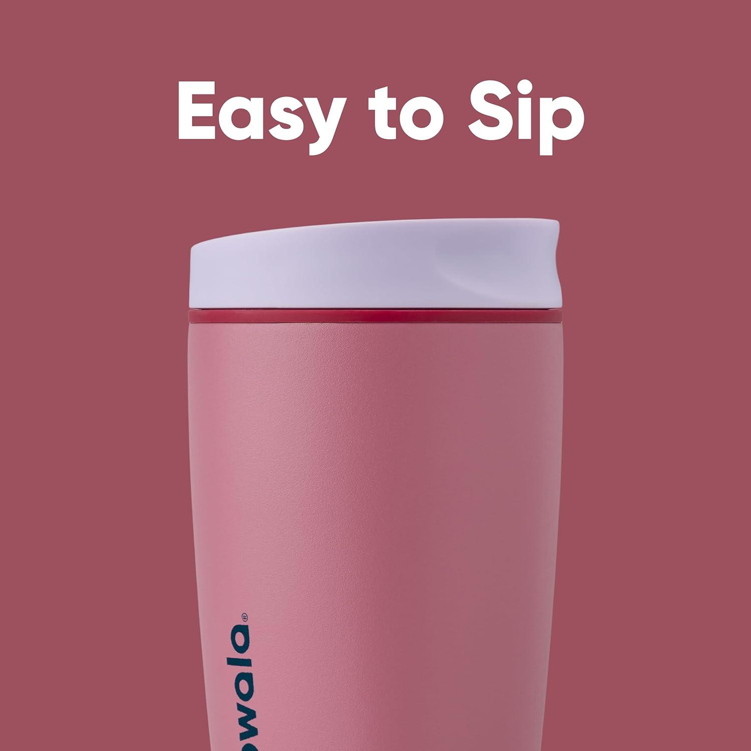 imageOwala SmoothSip Slider Insulated Stainless Steel Coffee Tumbler Reusable Iced Coffee Cup Hot Coffee Travel Mug BPA Free 20 oz In BloomCrochet Queen