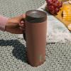 imageOwala SmoothSip Slider Insulated Stainless Steel Coffee Tumbler Reusable Iced Coffee Cup Hot Coffee Travel Mug BPA Free 20 oz In BloomCozy Cocoa