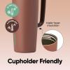imageOwala SmoothSip Slider Insulated Stainless Steel Coffee Tumbler Reusable Iced Coffee Cup Hot Coffee Travel Mug BPA Free 20 oz In BloomCozy Cocoa