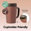 imageOwala SmoothSip Slider Insulated Stainless Steel Coffee Tumbler Reusable Iced Coffee Cup Hot Coffee Travel Mug BPA Free 20 oz In BloomCozy Cocoa