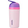 imageOwala Kids Flip Insulated StainlessSteel Water Bottle with Straw and Locking Lid 14Ounce PurplePink Bunny Business
