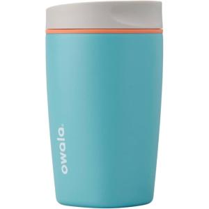 imageOwala SmoothSip Slider Insulated Stainless Steel Coffee Tumbler Reusable Iced Coffee Cup Hot Coffee Travel Mug BPA Free 20 oz In BloomBeachy Breeze