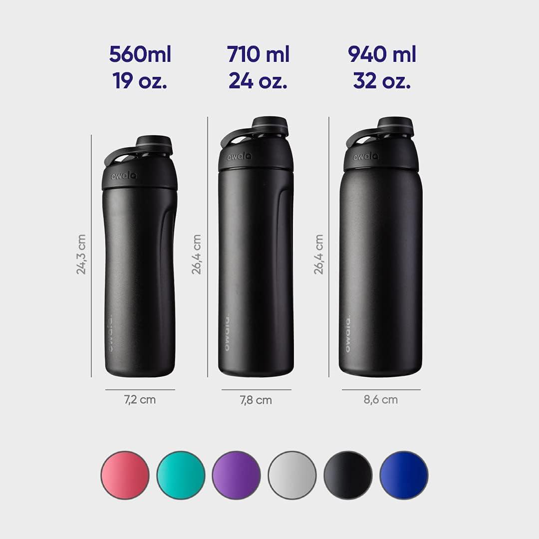 imageOwala Twist Stainless Steel Drinking Bottle with Screw Cap 560 ml Hint of GrapeNeon Basil