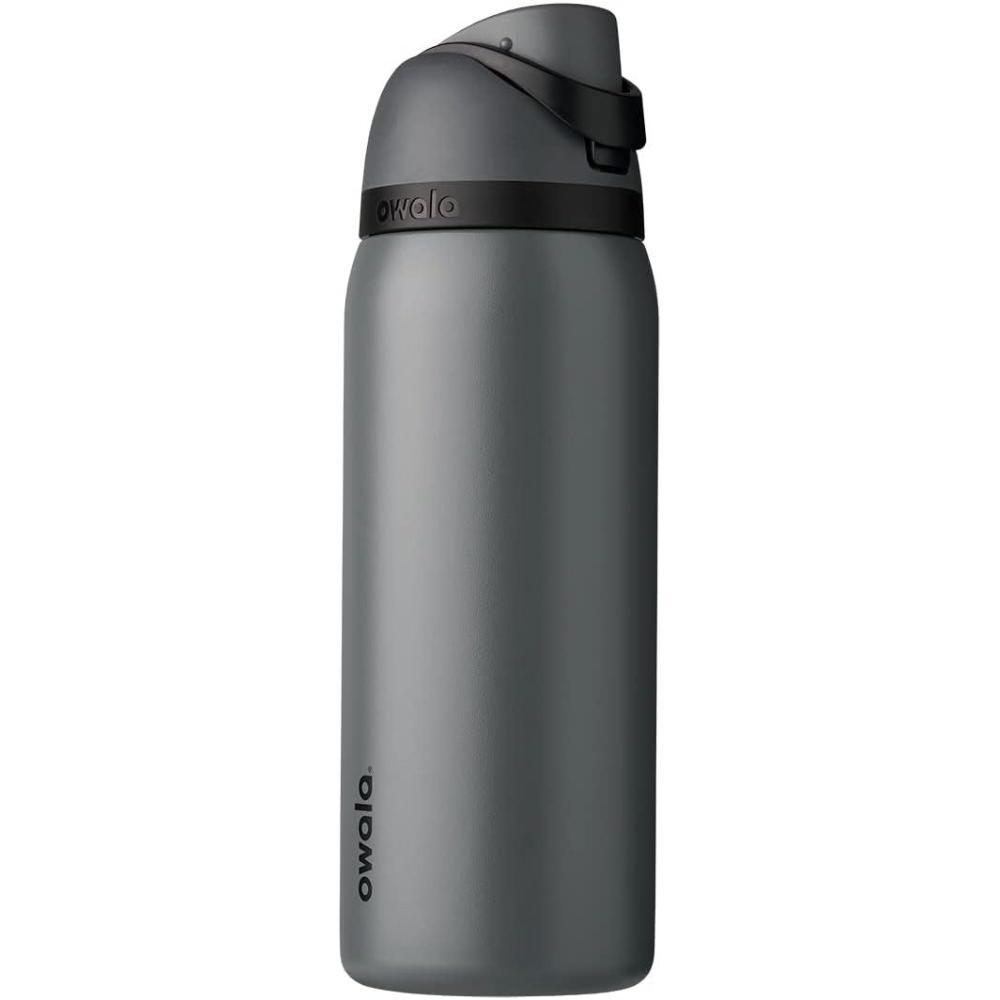 imageOwala FreeSip Insulated Stainless Steel Water Bottle with Straw BPAFree Sports Water Bottle Great for Travel 32 Oz GraytGrayt