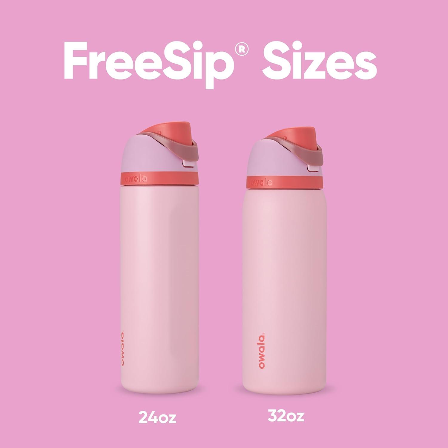 imageOwala FreeSip Insulated Stainless Steel Water Bottle with Straw BPAFree Sports Water Bottle Great for Travel 24 Oz Black CherryAngel Food Cake