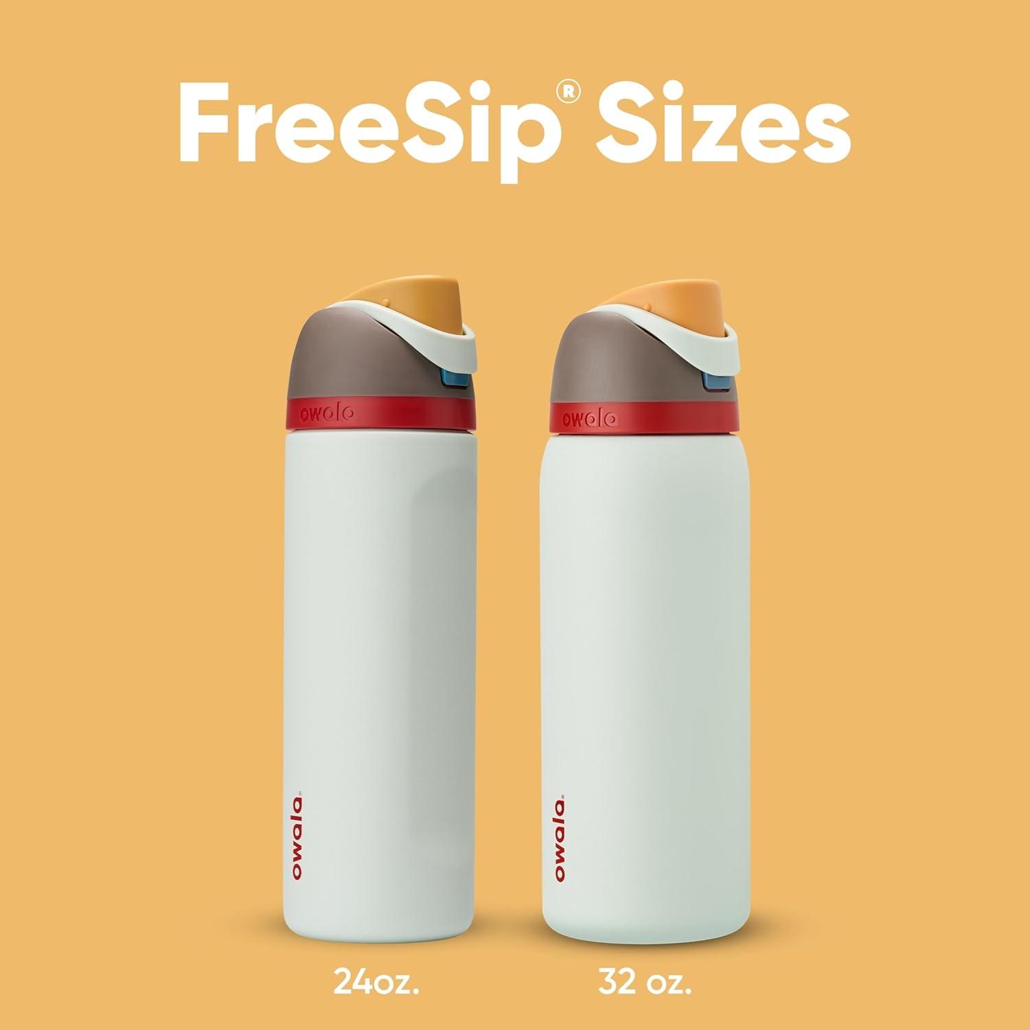 imageOwala FreeSip Insulated Stainless Steel Water Bottle with Straw BPAFree Sports Water Bottle Great for Travel 24 Oz Black CherryBoneyard