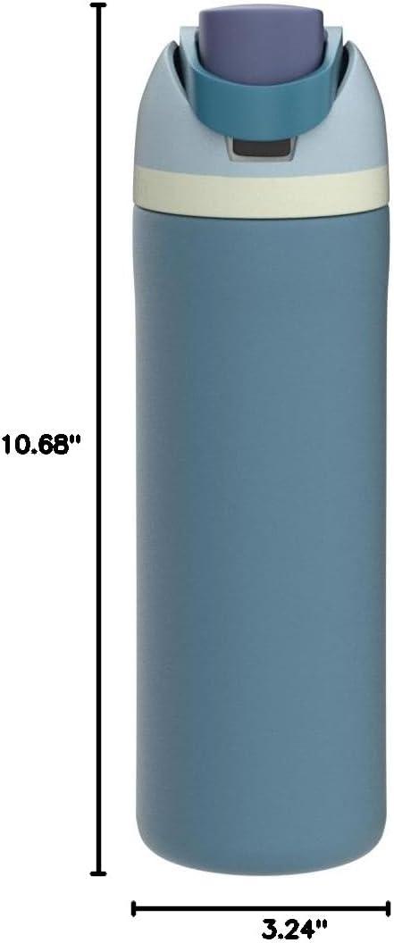 imageOwala FreeSip Insulated Stainless Steel Water Bottle with Straw BPAFree Sports Water Bottle Great for Travel 24 Oz Black CherryDenim