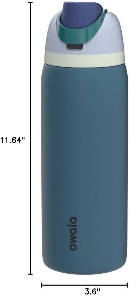 imageOwala FreeSip Insulated Stainless Steel Water Bottle with Straw BPAFree Sports Water Bottle Great for Travel 24 Oz Black CherryDenim