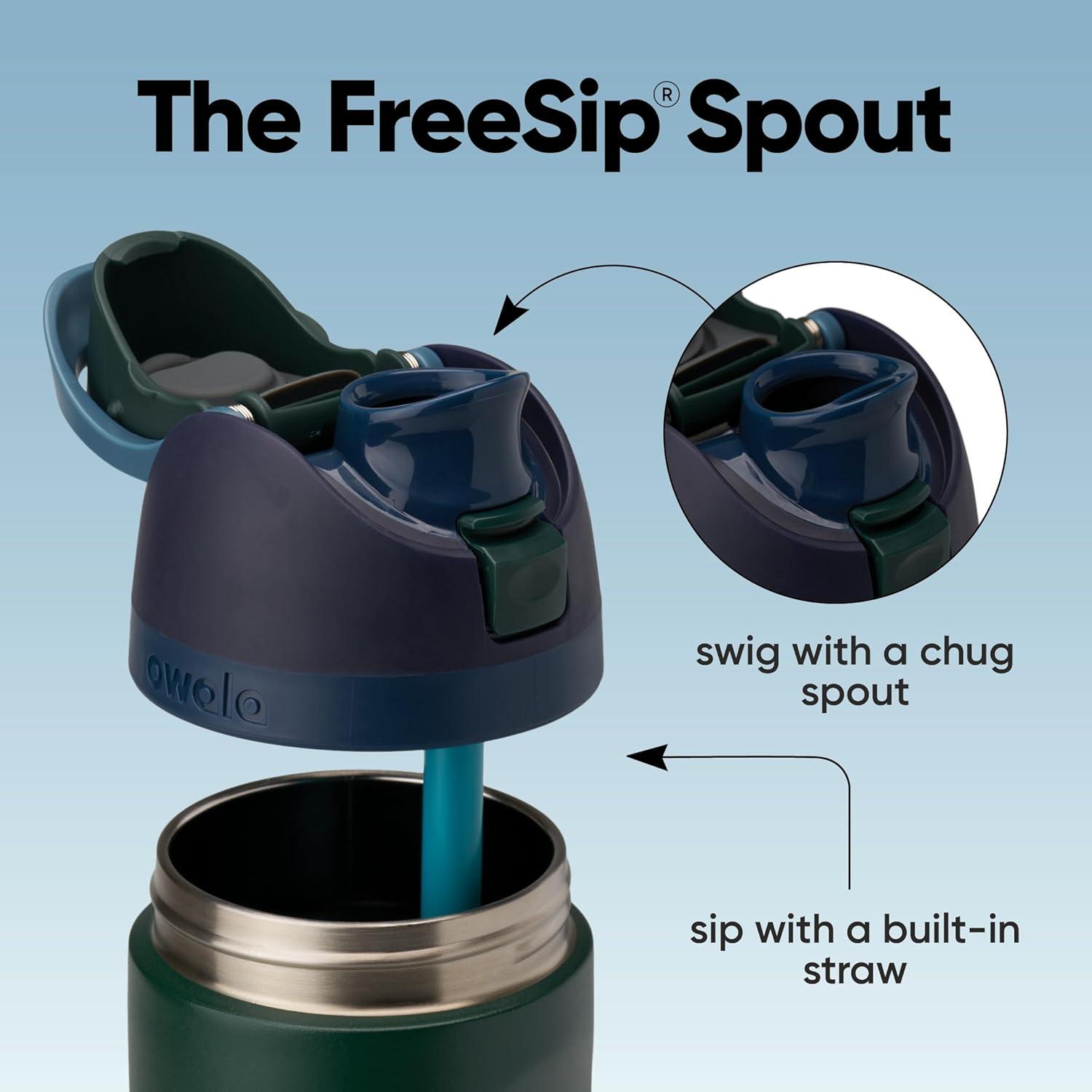 imageOwala FreeSip Insulated Stainless Steel Water Bottle with Straw BPAFree Sports Water Bottle Great for Travel 24 Oz Black CherryLost Signal