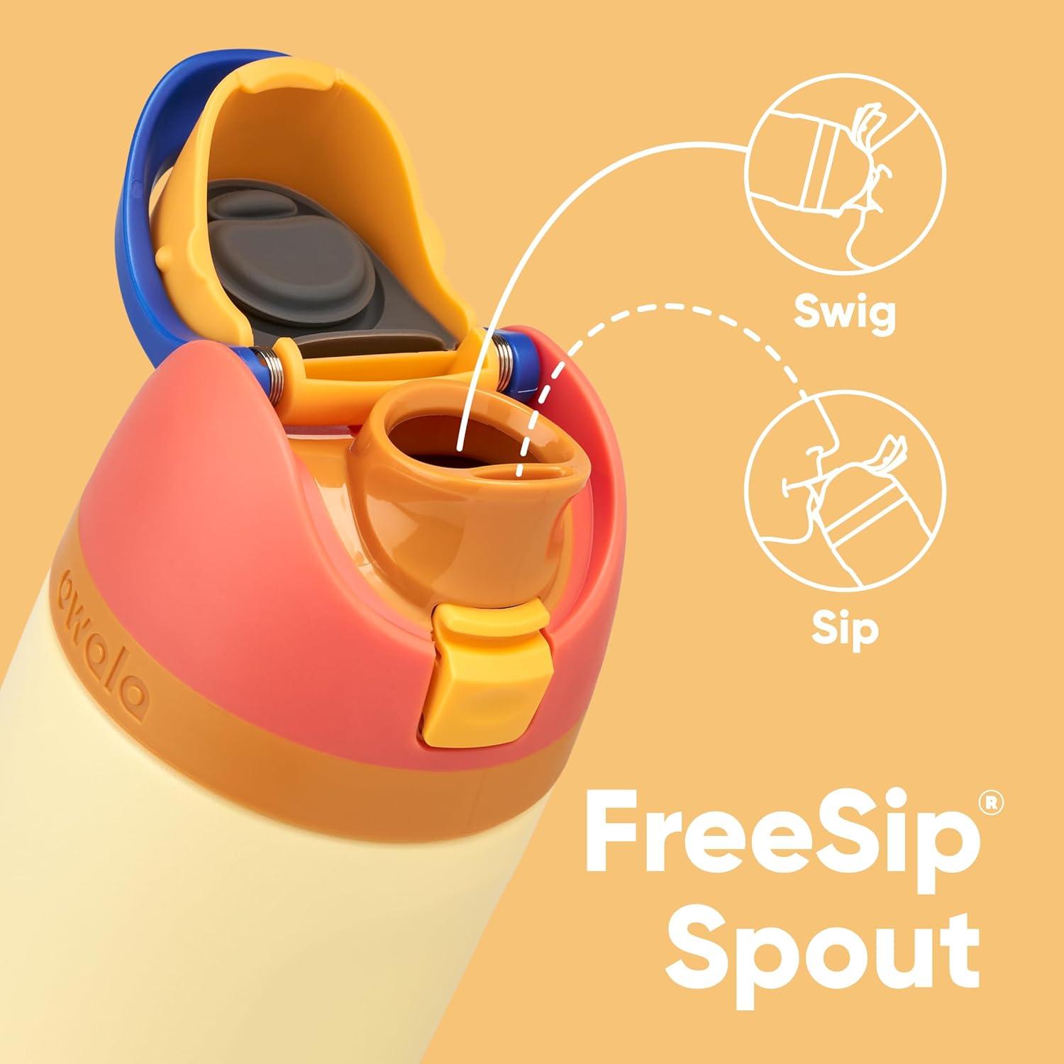 imageOwala FreeSip Insulated Stainless Steel Water Bottle with Straw BPAFree Sports Water Bottle Great for Travel 24 Oz Black CherryMisty Horizons