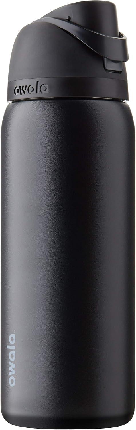 imageOwala FreeSip Insulated Stainless Steel Water Bottle with Straw BPAFree Sports Water Bottle Great for Travel 24 Oz Black CherryVery  Very Dark