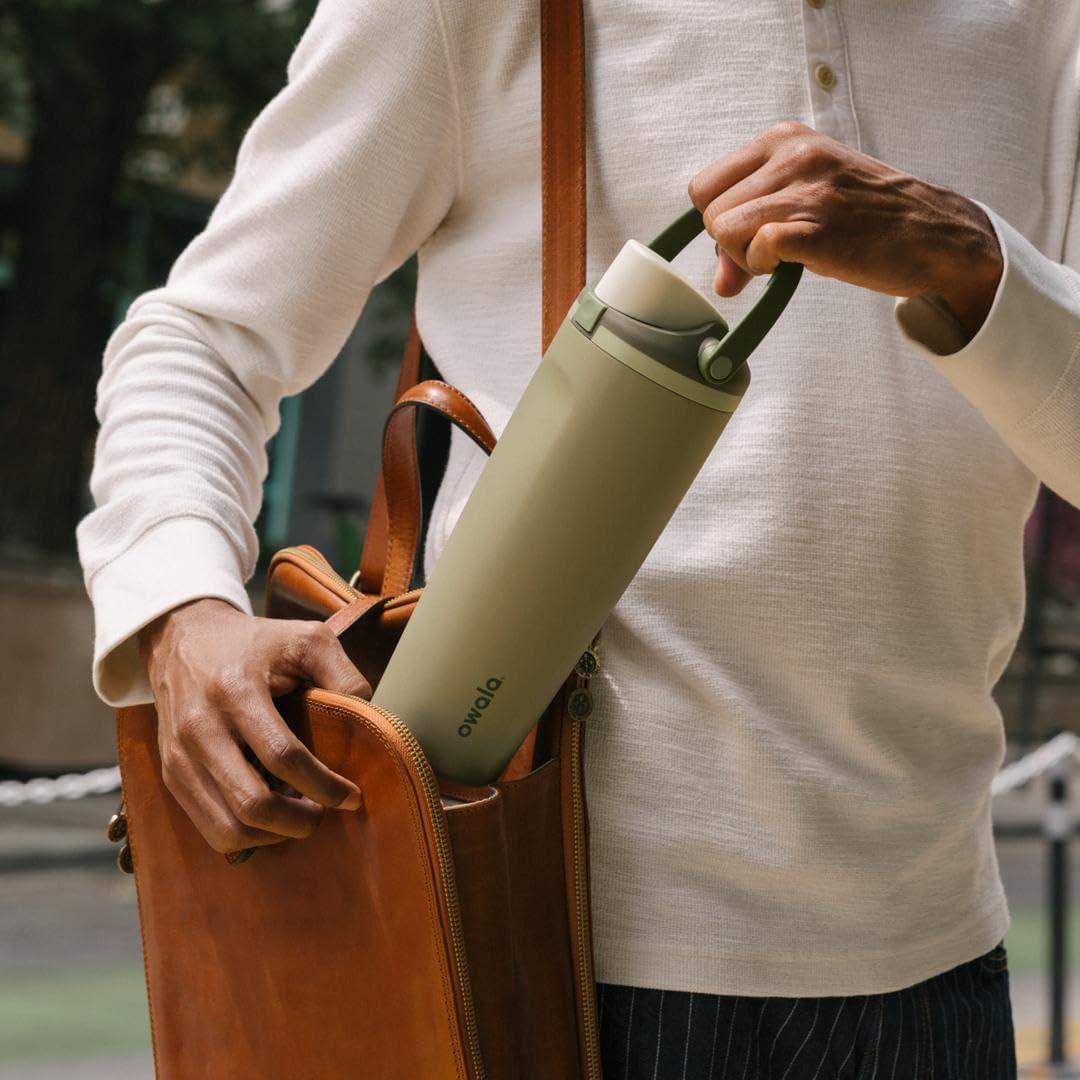 imageOwala FreeSip Sway Insulated Stainless Steel Water Bottle with TwoWay Spout BuiltIn Straw and Bucket Handle Made for Travel School and Sports 30oz BPA Free Leak Proof Off RoadOff Road