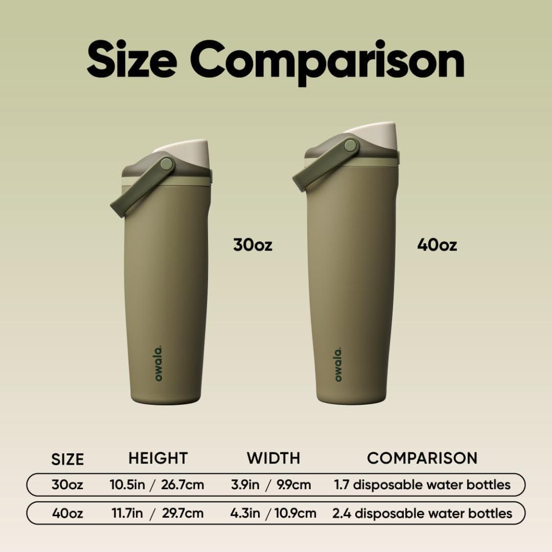 imageOwala FreeSip Sway Insulated Stainless Steel Water Bottle with TwoWay Spout BuiltIn Straw and Bucket Handle Made for Travel School and Sports 30oz BPA Free Leak Proof Off RoadOff Road