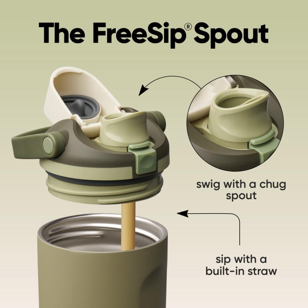 imageOwala FreeSip Sway Insulated Stainless Steel Water Bottle with TwoWay Spout BuiltIn Straw and Bucket Handle Made for Travel School and Sports 30oz BPA Free Leak Proof Off RoadOff Road