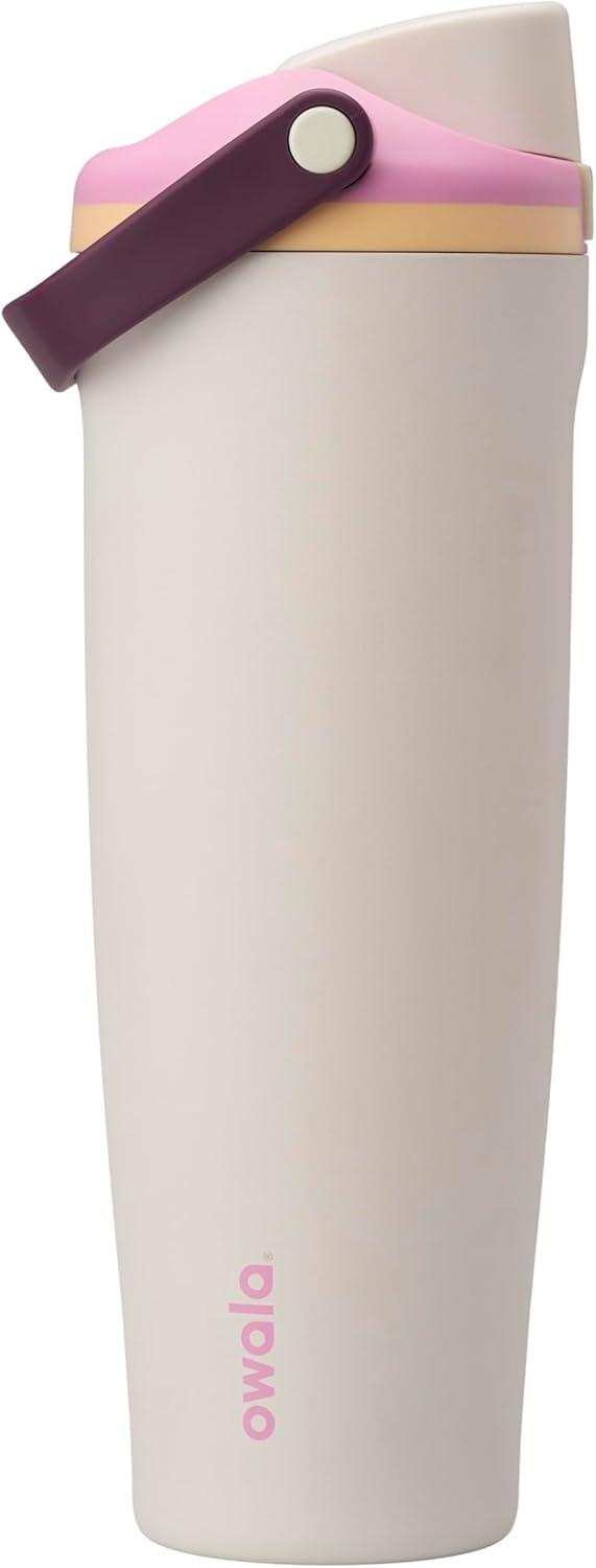 imageOwala FreeSip Sway Insulated Stainless Steel Water Bottle with TwoWay Spout BuiltIn Straw and Bucket Handle Made for Travel School and Sports 30oz BPA Free Leak Proof Off RoadDaybreak